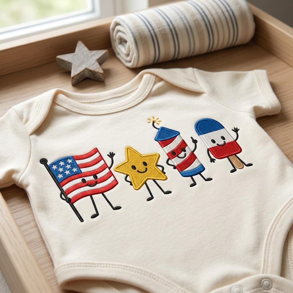 4th Of July USA Mini Embroidery Icons, Patriotic Machine Embroidery File, American Flag Holiday Design, 5 sizes, Digital Download - image 4
