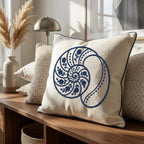 Blue Chinoiserie Nautilus Shell Embroidery Design, Floral Coastal Seashell Machine File, 5 sizes, Digital Download - image 5