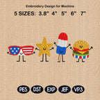 USA 250th Anniversary Mini Icons Embroidery, 4th Of July Patriotic Machine Embroidery File, Independence Day Mini, 5 sizes, Digital Download
