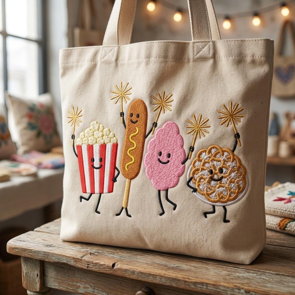 Funny Summer Snack Embroidery, Popcorn Hotdog Pretzel, Cute Patriotic Food Design, 5 sizes, Digital Download - image 4