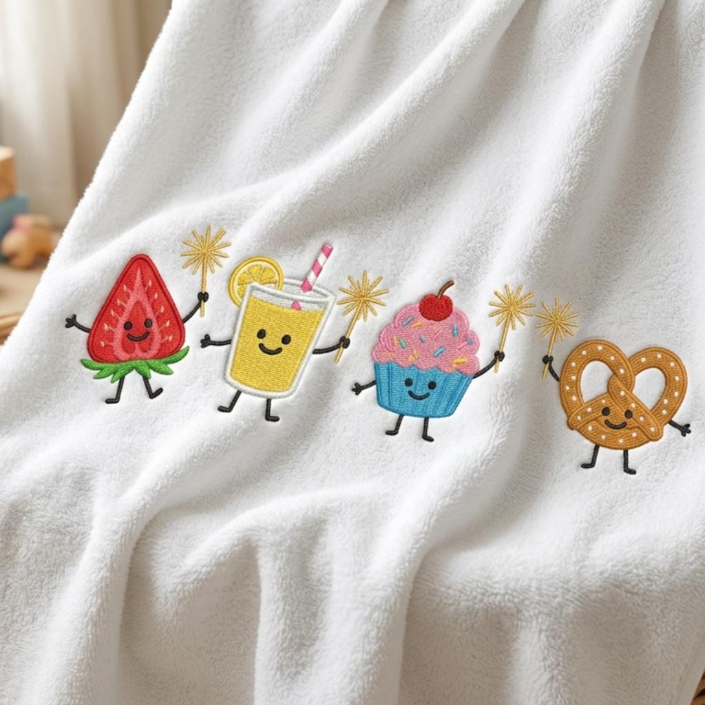 Funny Patriotic Summer Food Embroidery, Strawberry Lemonade Cupcake Pretzel, Cute BBQ Machine Embroidery Design, 5 sizes, Digital Download - image 7