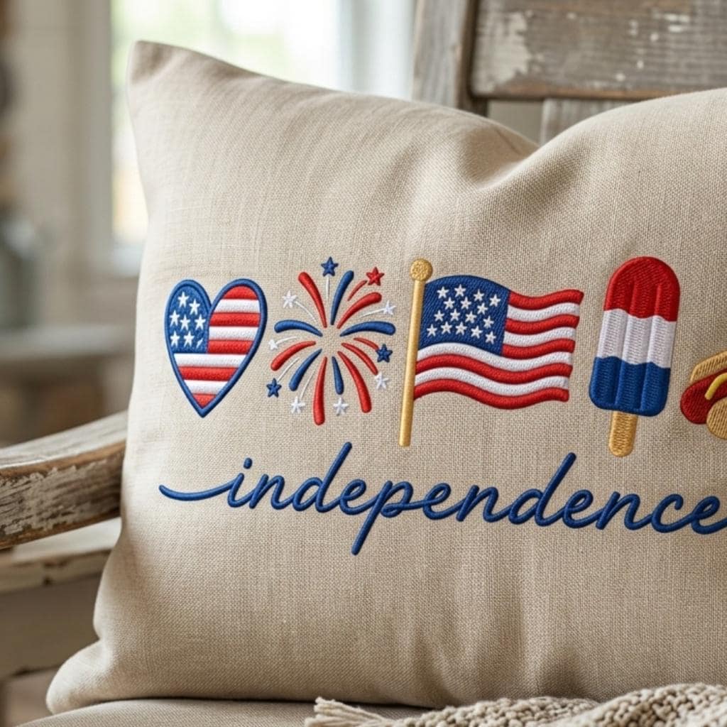 American Independence Day Embroidery Design, 4th of July Patriotic Icons, Hotdog Flag Popsicle, Machine Embroidery,5 sizes, Digital Download - image 6