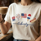 Liberty Fireworks USA Flag Ice Cream Hot Dog Embroidery File, 4th July Independence Day Patriotic Machine Design, 5 sizes, Digital Download - image 3