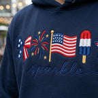 Sparkle Patriotic Bow Fireworks USA Flag Popsicle Hot Dog Embroidery File, 4th July Independence Day Machine, 5 sizes, Digital Download - image 4