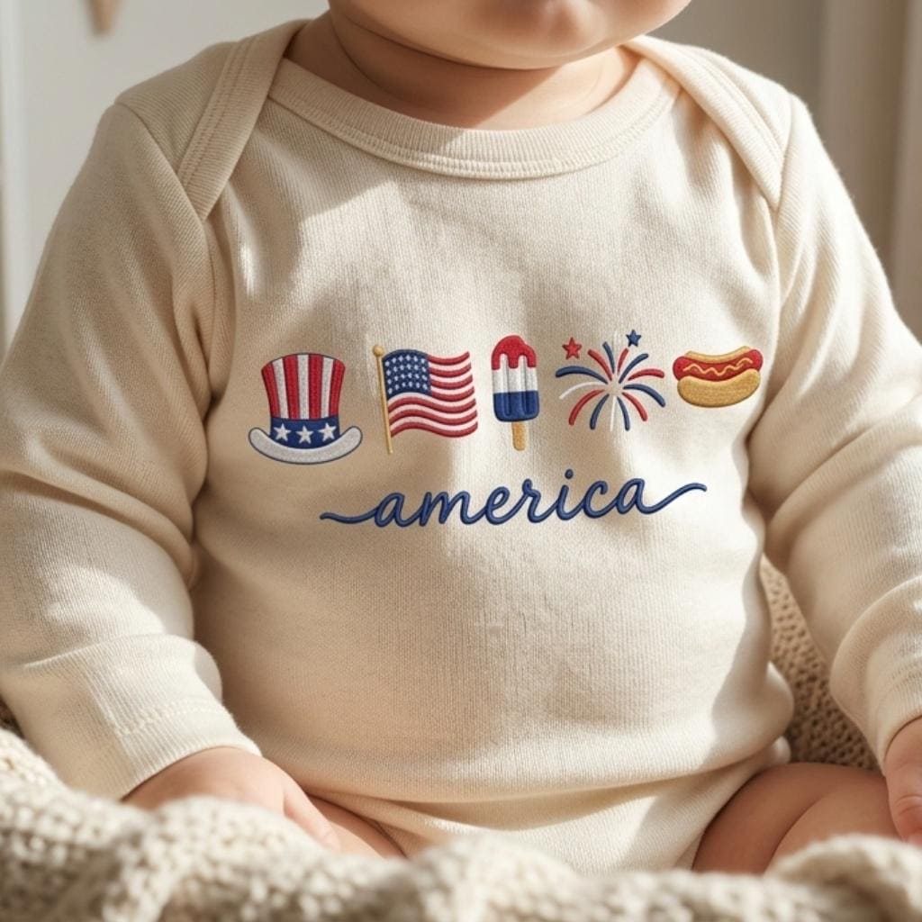 America Fireworks Bow USA Flag Popsicle Hot Dog Star Embroidery File, Patriotic 4th July Independence Day Machine, 5 sizes, Digital Download - image 6