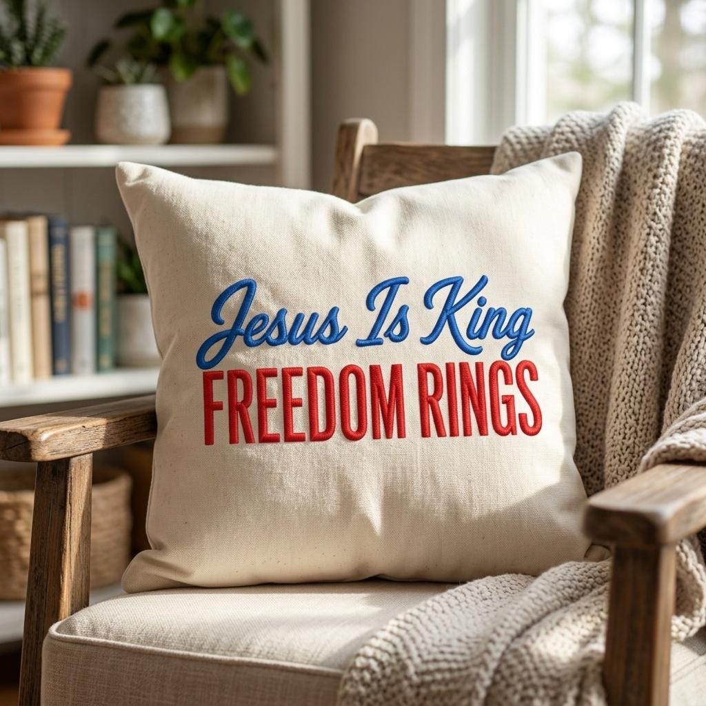 Jesus Is King Embroidery, Freedom Rings Patriotic Machine Embroidery File, Faith Family Country Design, 5 sizes, Digital Download - image 4