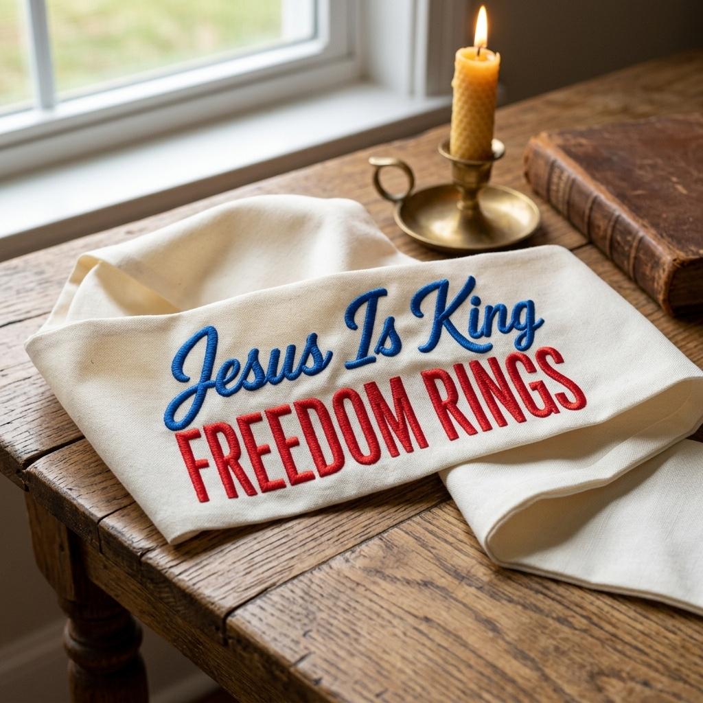 Jesus Is King Embroidery, Freedom Rings Patriotic Machine Embroidery File, Faith Family Country Design, 5 sizes, Digital Download - image 7