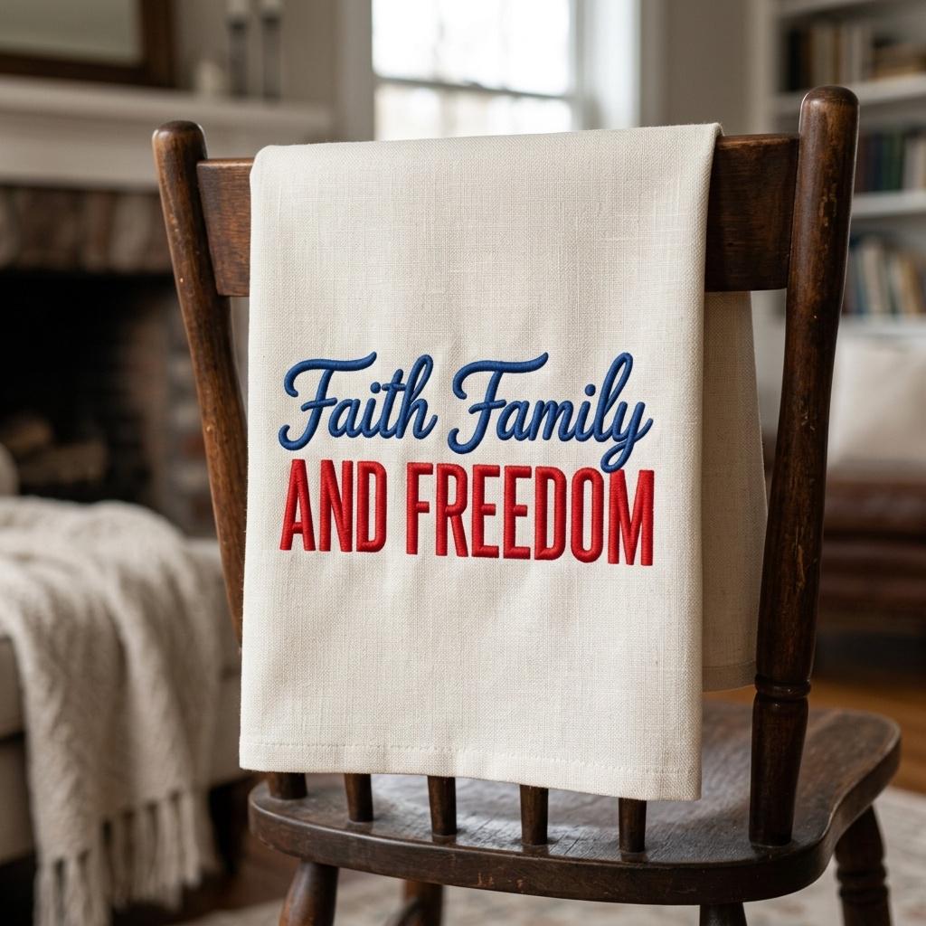 Faith Family Embroidery Design, Saved By Grace Patriotic Stitch, Jesus Inspired Machine Embroidery File, 5 sizes, Digital Download - image 7