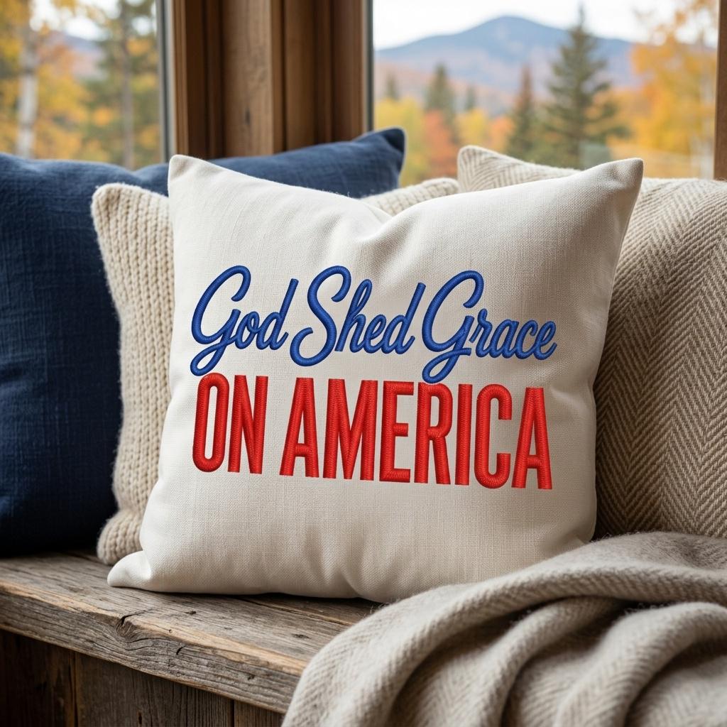 Saved By Grace Embroidery Design, Proud To Be Free, Christian Faith Machine Stitch, Patriotic God One Nation, 5 sizes, Digital Download - image 6
