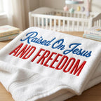 Raised On Jesus Embroidery Design, Patriotic Christian File, Faith Machine Stitch File, God Saved Country USA, 5 sizes, Digital Download - image 5