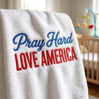 Pray Hard Love America Patriotic Embroidery Design, USA Independence Day Machine Embroidery Pattern, 5 Sizes, Digital Download - image 5