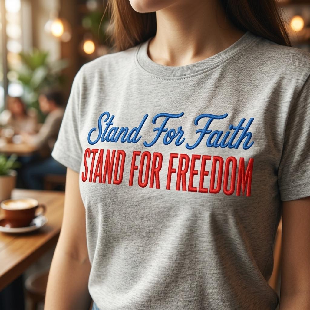 Stand For Faith Stand For Freedom Embroidery Design, Patriotic Christian Machine Stitch Pattern, 5 Sizes, Digital Download - image 3