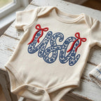 USA Chinoiserie Embroidery Design, Patriotic Bow USA, Blue and White Floral Americana Embroidery, Fourth of July, 5 Sizes, Digital Download - image 6