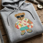 Summer Teddy Bear Embroidery Design, Beach Bear Machine Embroidery File, Flamingo Vacation Stitch, 5 sizes, Digital Download - image 3