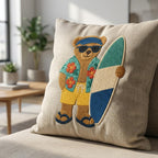 Surfing Teddy Bear Embroidery Design, Beach Surf Bear Machine Embroidery File, Tropical Summer Stitch Pattern, 5 sizes, Digital Download - image 6