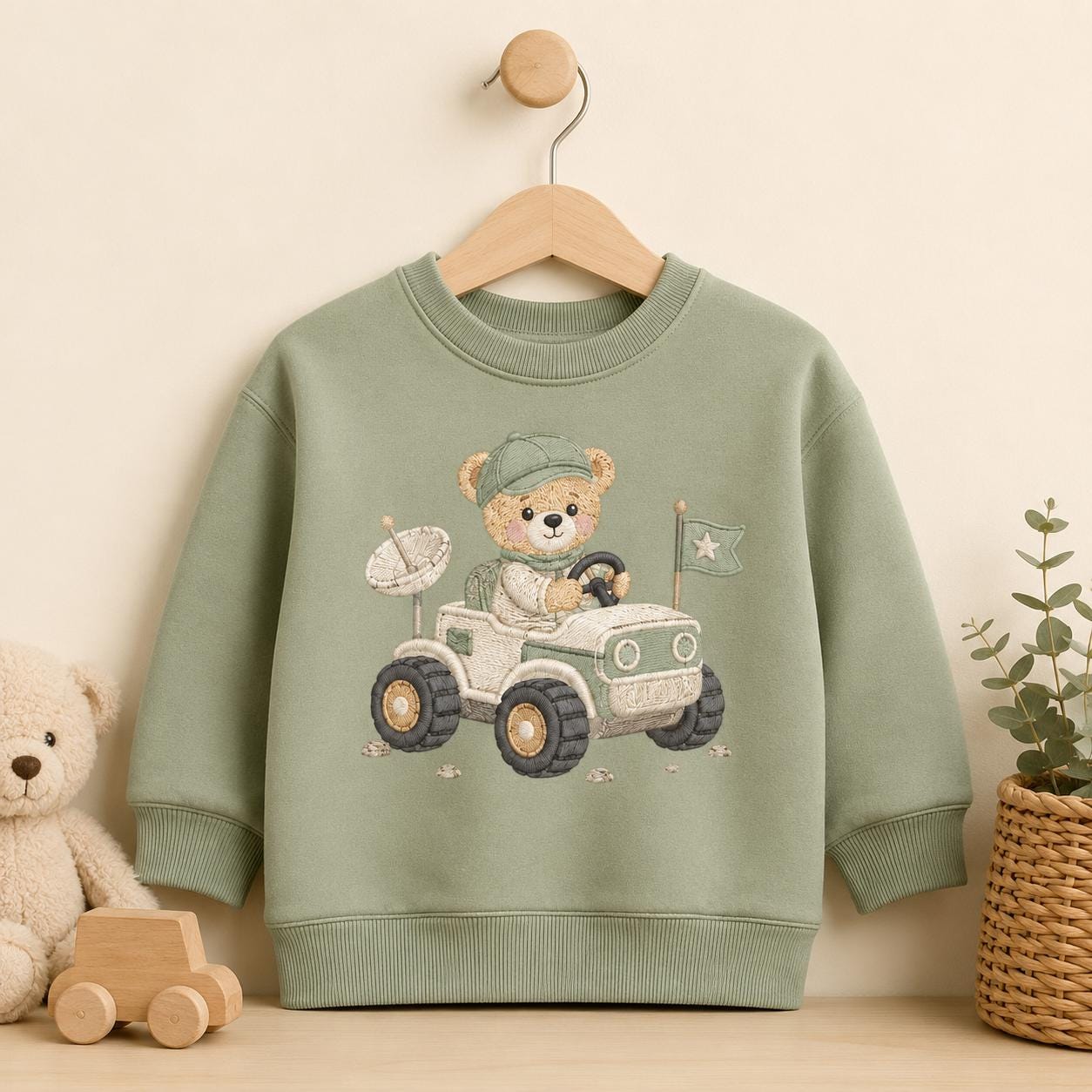 Teddy Bear Space Embroidery Bundle, Rocket Moon Astronaut Machine Embroidery File, Baby Nursery, 5 sizes, Digital Download - image 4
