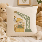 Construction Teddy Bear Embroidery Bundle, Truck Crane Builder Machine Embroidery File, Baby Boy Design, 5 sizes, Digital Download - image 5