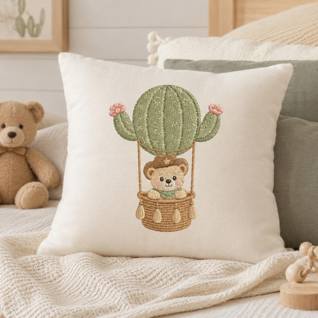 Cowboy Teddy Bear Embroidery Bundle, Western Bear Rocking Horse Wagon Cactus Machine Embroidery File, 5 sizes, Digital Download - image 5