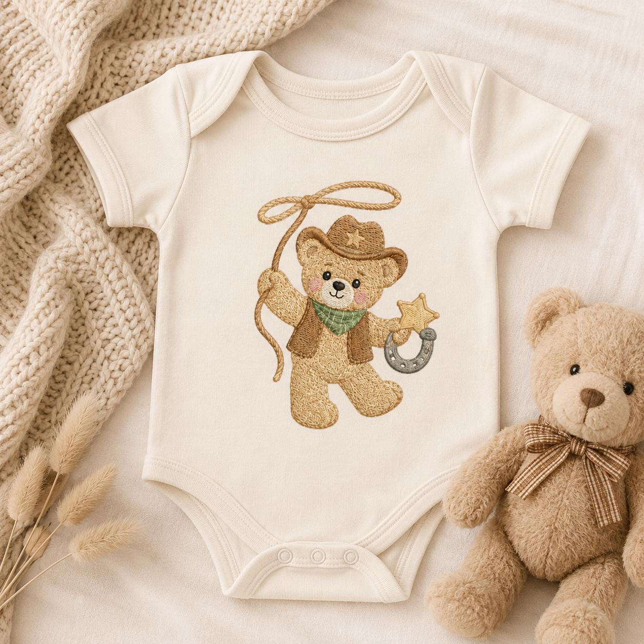 Cowboy Teddy Bear Embroidery Bundle, Western Bear Rocking Horse Wagon Cactus Machine Embroidery File, 5 sizes, Digital Download - image 6