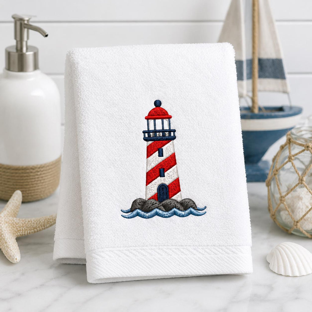 Patriotic Coastal Embroidery Design Bundle, 4th of July Nautical Embroidery, Crab Seahorse Lighthouse Beach Icons, 5 Sizes, Digital Download - image 5