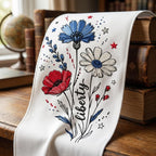 Liberty Wildflower Embroidery Design, Patriotic Floral Sketch Embroidery File, USA Independence Day Flower Art, 5 Sizes, Digital Download - image 6