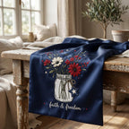 Faith And Freedom Floral Jar Embroidery Design, Patriotic Wildflower Embroidery, USA Independence Day Flower Art, 5 Sizes, Digital Download - image 5