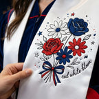 Red White Bloom Embroidery Design, Patriotic Floral Bouquet Embroidery File, USA Independence Day Flower Art, 5 Sizes, Digital Download - image 4