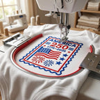 America 250 Stamp Embroidery Design, Patriotic USA Postage Stamp Embroidery File, 1776-2026 Independence Day, 5 Sizes, Digital Download - image 7