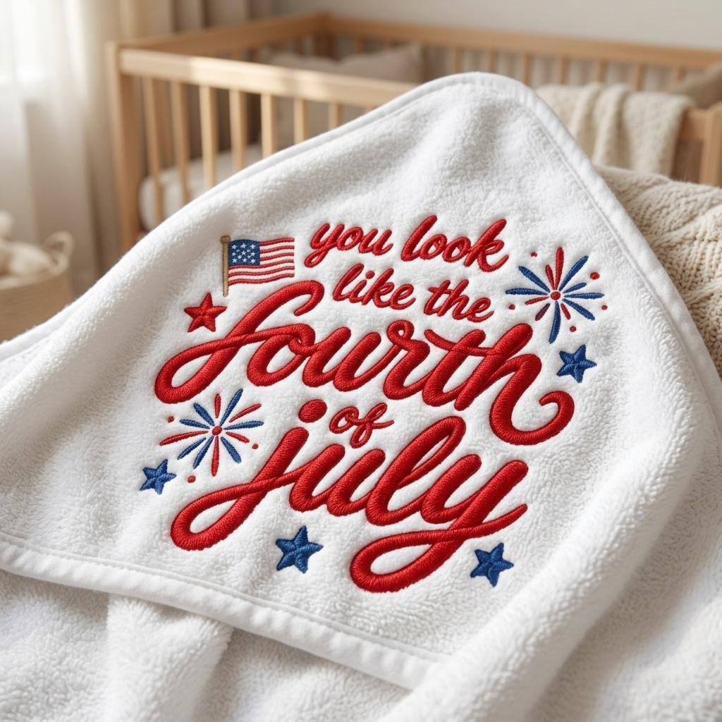 You Look Like The Fourth Of July Embroidery Design, Patriotic Quote File, American Flag Fireworks Pattern, 5 Sizes, Digital Download - image 4