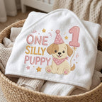 One Silly Puppy Embroidery Design, Birthday Balloon Puppy, Baby Puppy Digital File, Cute Puppy Machine Stitch, 5 sizes, Digital Download - image 3