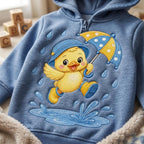 Cute Baby Duck Embroidery Design, Duckling with Umbrella and Rain Boots, Nursery Animal Stitch, Rainy Day Duck, 5 sizes, Digital Download - image 6