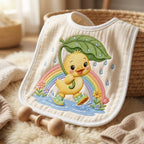 Adorable Duckling Embroidery Design, Baby Duck with Leaf Umbrella, Rainy Nursery Animal Stitch File, 5 sizes, Digital Download - image 6