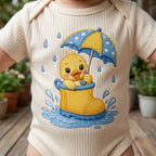 Duckling in Rain Boots Embroidery File, Baby Duck Design for Machine, Rainy Nursery Animal Stitch Pattern, 5 sizes, Digital Download - image 4