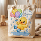 Rainbow Baby Duck Embroidery File, Duckling with Balloons and Rain Boots, Nursery Animal Stitch Pattern, 5 sizes, Digital Download - image 5