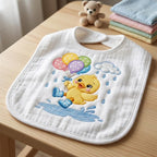 Rainbow Baby Duck Embroidery File, Duckling with Balloons and Rain Boots, Nursery Animal Stitch Pattern, 5 sizes, Digital Download - image 6