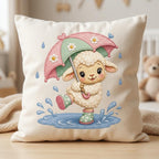Cute Baby Sheep Embroidery Design, Sheep with Umbrella File, Rainy Day Lamb Stitch, Nursery Animal Embroidery, 5 sizes, Digital Download - image 3