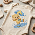 Cute Baby Bear Embroidery Design, Bear with Umbrella File, Rainy Day Bear Stitch, Nursery Animal Embroidery, 5 sizes, Digital Download - image 4