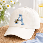 Bee Monogram Alphabet Embroidery Design, Blue A-Z Letter Machine File, Honey Bee Initial Font, 5 Sizes, Digital Download - image 6