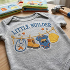 Little Builder Machine Embroidery Design, Construction Baby Clothesline Embroidery File, Builder Baby Shower, 5 sizes, Digital Download - image 7