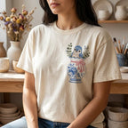 Blue Bird Chinoiserie Vase Embroidery Design, Floral Bird Machine File, 5 Sizes, Digital Download - image 3