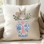 Squirrel Chinoiserie Vase Embroidery Design, Woodland Animal Machine File, 5 Sizes, Digital Download - image 6