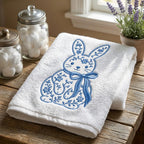 Chinoiserie Bunny Embroidery Design, Easter Rabbit With Bow Machine File, 5 Sizes Digital Download - image 4