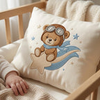 Pilot Teddy Bear Embroidery Design, Aviator Bear Riding Shooting Star Machine Embroidery File, Baby Boy Pattern, 5 sizes, Digital Download - image 6