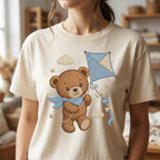 Teddy Bear Kite Embroidery Design, Cute Baby Boy Bear Machine Embroidery File, Nursery Pattern, 5 sizes, Digital Download - image 3