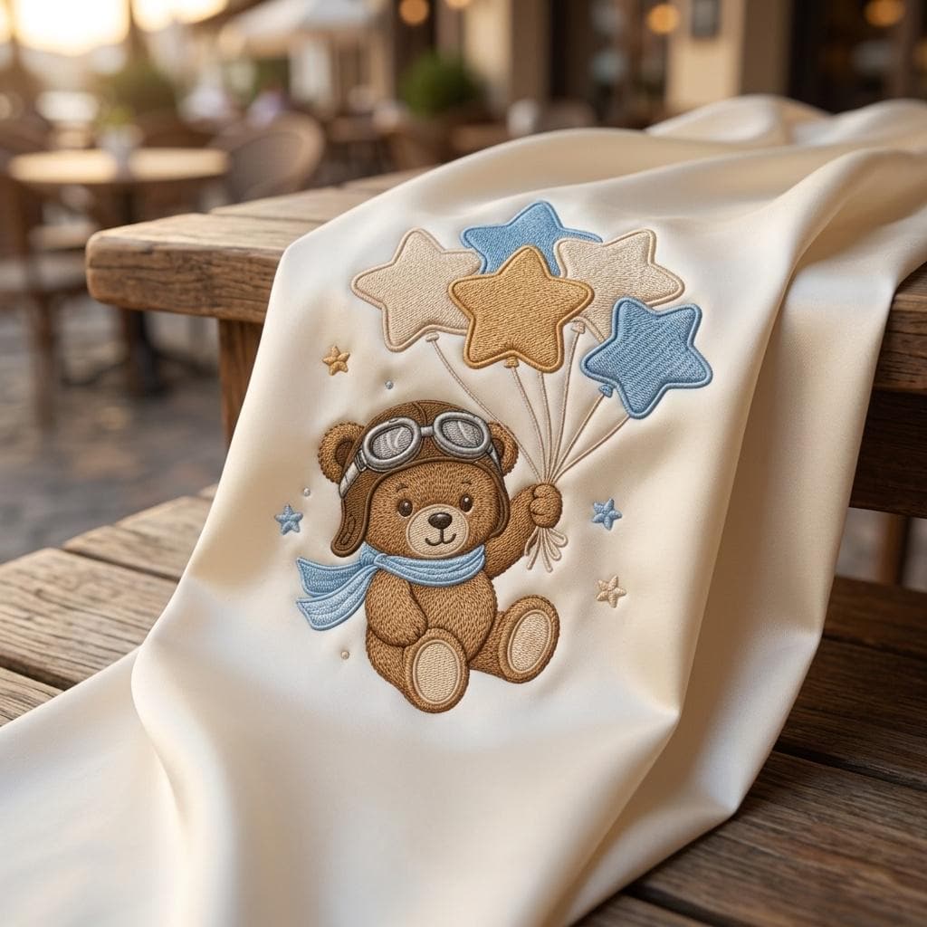 Teddy Bear Balloon Embroidery Design, Star Balloon Baby Boy Machine Embroidery File, Nursery Pattern, 5 sizes, Digital Download - image 7