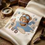 Aviator Teddy Bear Airplane Embroidery Design, Baby Boy Pilot Machine Embroidery File, Nursery Pattern, 5 sizes, Digital Download - image 7