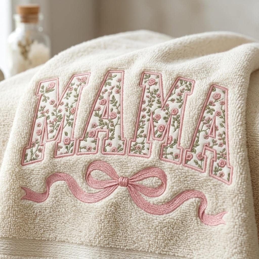 Pink Floral Mama Embroidery Design, Coquette Bow Mom Machine Embroidery File, Mother’s Day Pattern, 5 sizes, Digital Download - image 5