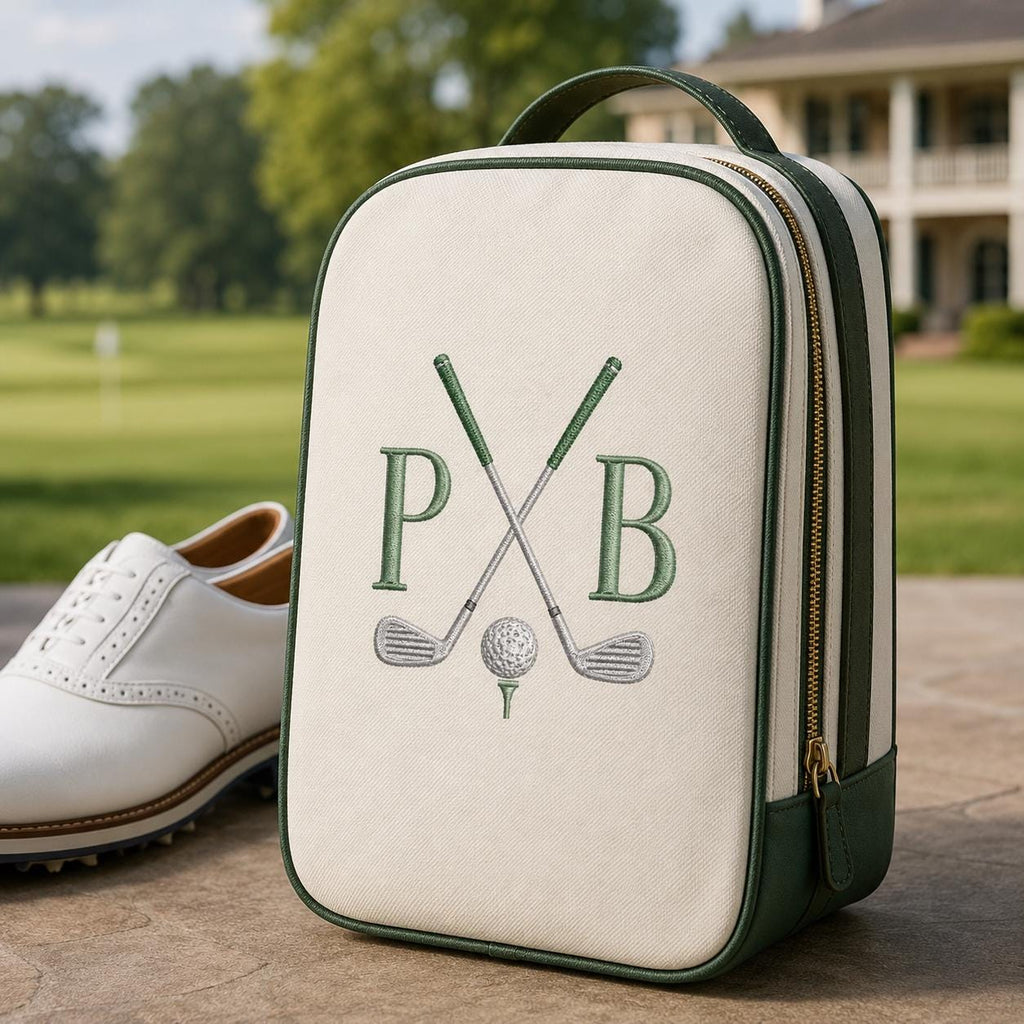 Golf Monogram Embroidery Design, Pickleball Style Initial Machine Embroidery File, Preppy Sports, 5 Sizes, Digital Instant Download - image 8