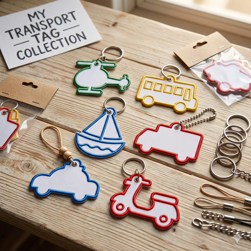 ITH Transportation Tag Embroidery Bundle, Vehicle Bag Tag Keychain Machine Embroidery File, Kids Travel, 5 Sizes, Digital Instant Download - image 7
