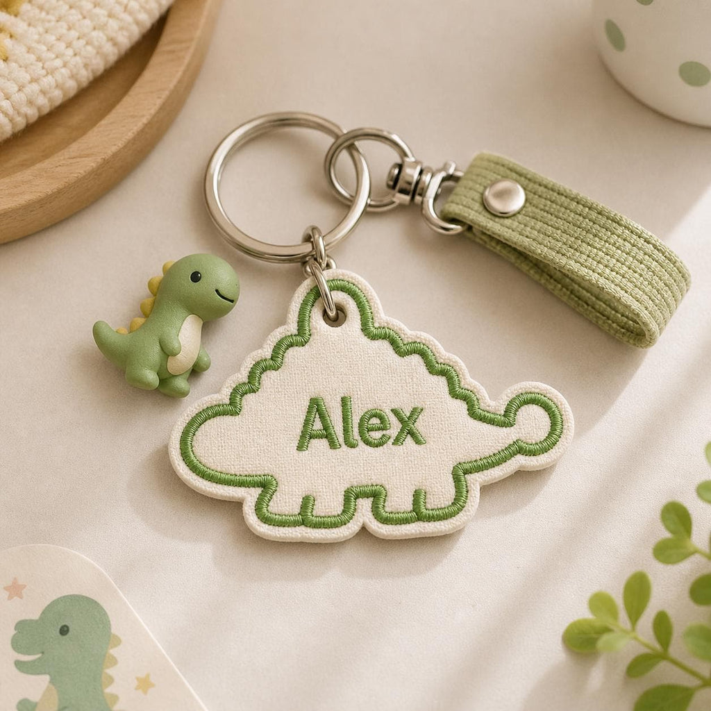 Dinosaur ITH Bag Tag Embroidery Bundle, Kids Dino Keychain Machine Embroidery File, Boy Backpack Tag, 5 Sizes, Digital Instant Download - image 6